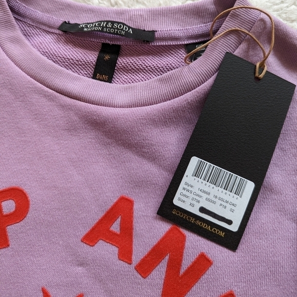 Scotch & SODA crew neck sweatshirt get up and go palm tree xs - Picture 7 of 10